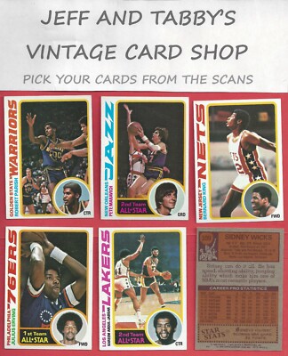 1978-79 TOPPS BASKETBALL  / SEE DROP DOWN MENU FOR CARD YOU WILL RECEIVE.