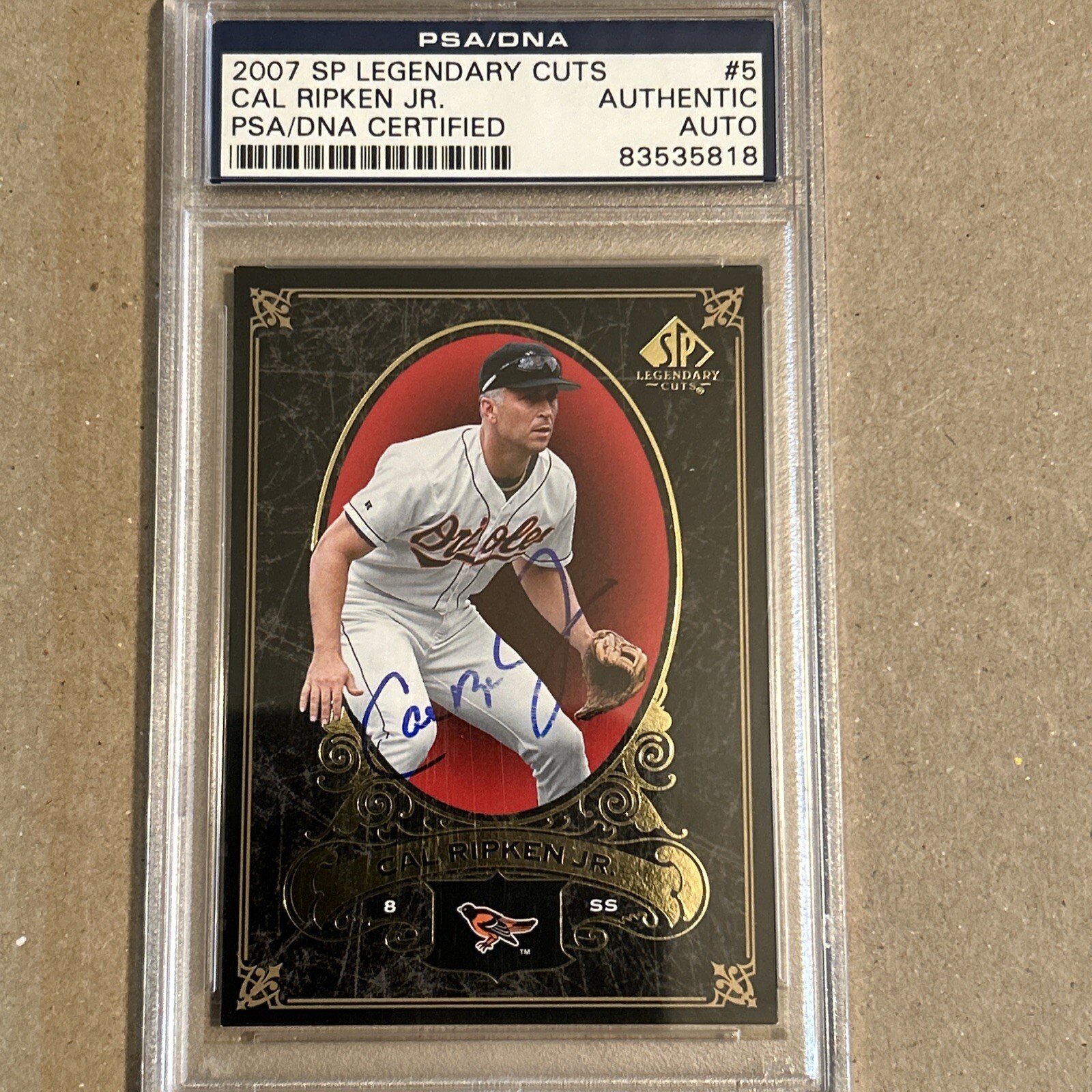 2007 SP Legendary Cuts Cal Ripken Jr #5 Autograph PSA/DNA Certified