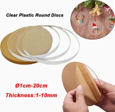  1cm-20cm Clear Plastic Organic Glass Laser Cut Disks Round Thickness 1mm-10mm