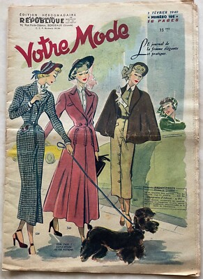 IHRE MODE Nr. 102 vom 3. Februar 1949 alte Näh- und Strickzeitschrift
