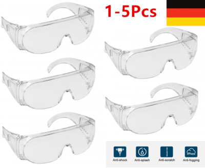 5x Schutzbrille für Brillenträger Arbeitsschutzbrille Schutzbrillen zertifiziert