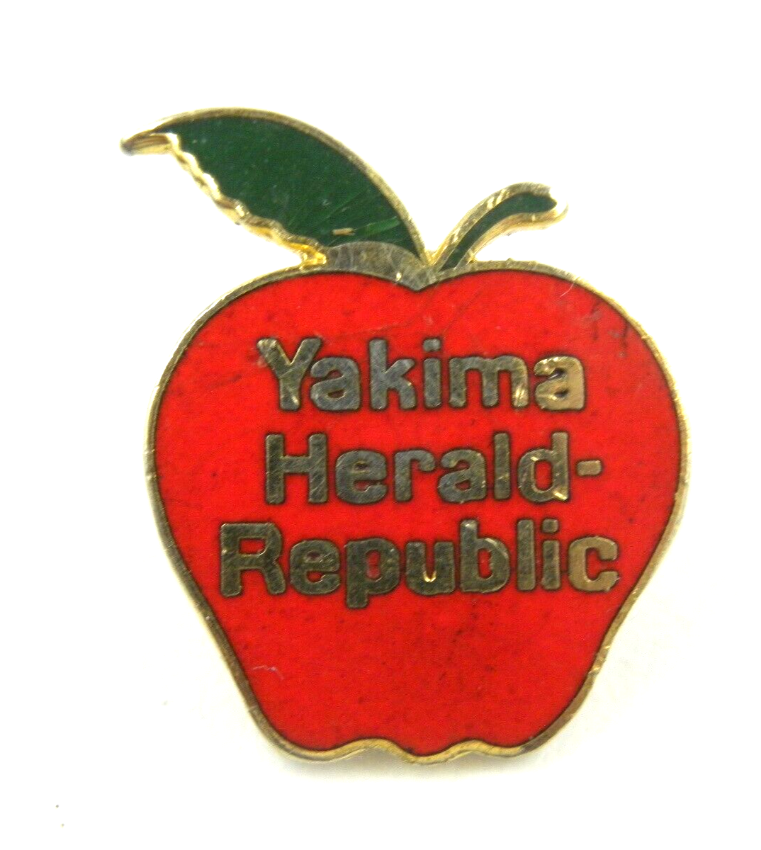 Vintage Yakima Herald Republic Newspaper Pin Apple Washington Enamel | eBay