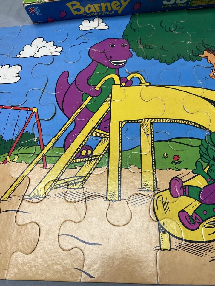 Vintage 1993 Milton Bradley Barney 35 Piece Floor Puzzle Complete - Image 3 of 4