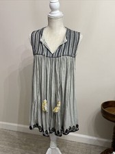 Rachel Zoe Embroidered Blouse Top Boho Tassel...