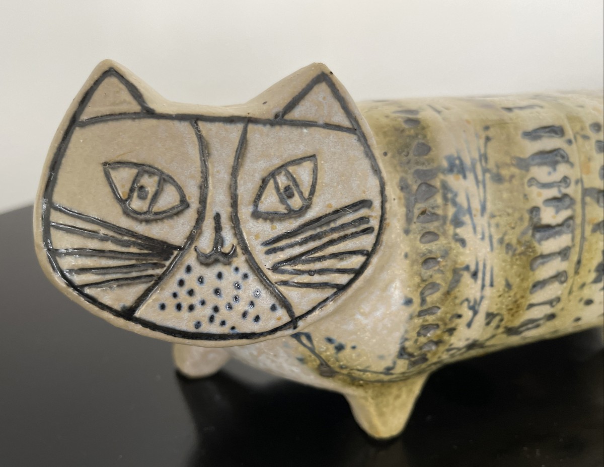 Lisa Larson Gustavsberg MCM 1950's Pottery Large Cat Figure Mint