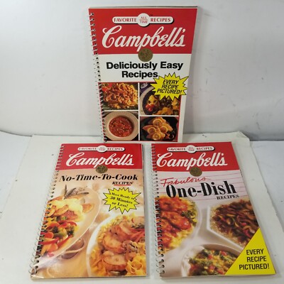 Campbell s FAVORITE ALL TIME RECIPES  Lot of 3 Spiral Bound Celebrations - 90s