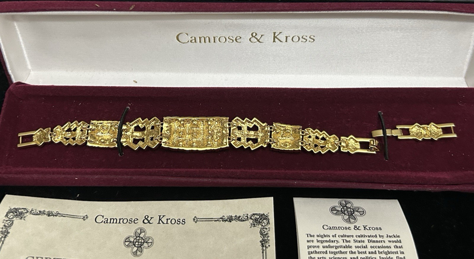 Vintage Camrose & Kross Blue/Clear Swarovski Crystal Bracelet for JBK Box/COA