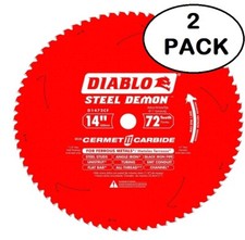2 Pack Diablo D1472CF 14 " Steel Demon 72T Cermet II Carbide Ferrous Metal Saw