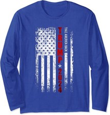 Donald Trump 2024 Take America Back American Flag Long Sleeve T-Shirt