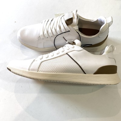 FALLS CREEK NWT $40 Mens 10.5 White Matt Lace Up Faux Leather Sneakers *115