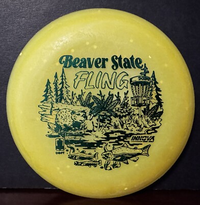 Zing DGPT 2024 Beaver State Fling Mini Marker Disc Yellow/Green Foil 38g NEW