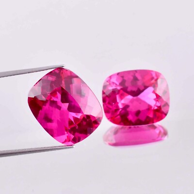 1 Pair 9x11 MM Natural Royal Pink Ceylon Sapphire Cushion Loose Gem Certified