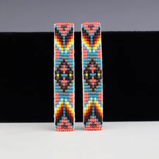 NATIVE AMERICAN NAVAJO BEADED BARRETTES BY CORA ARVISO