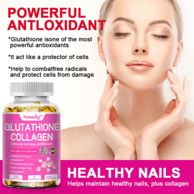 collagen plus glutathione benefits Glutathione Collagen Capsules, Anti-Aging Supports Skin, Hair And Nails  Health