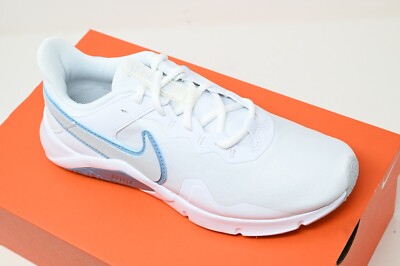Nike Legend Essential 2 White Blue Training Sneakers CQ9545-101 Women's Size 8