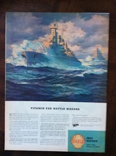 1944 vintage original ad 10”x14” Shell Oil Supporting War Effort WWII Theme