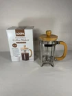 Glass And Stainless French Press Coffee Maker With Bamboo Handle Holds 20oz 7.5"