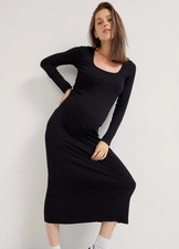 Hatch Maternity Women  s THE LONGSLEEVE BODY DRESS Black Rayon Size 2 M/8-10 NEW