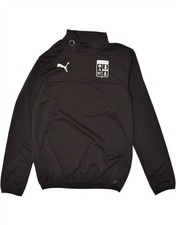 PUMA Mens Graphic Pullover Tracksuit Top Small Black Polyester BD12