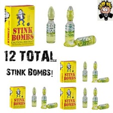12 STINK BOMBS GLASS VIALS STINKY SMELLY NASTY FART GAS BOMB SMELL GAG GIFT