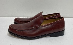 Bally Sherman Burgundy Leather Loafers Made in Italy Men's Size 9.5