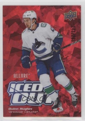 2022-23 Upper Deck Allure Iced Out Red 143/299 Quinn Hughes #IO-11 1kx2