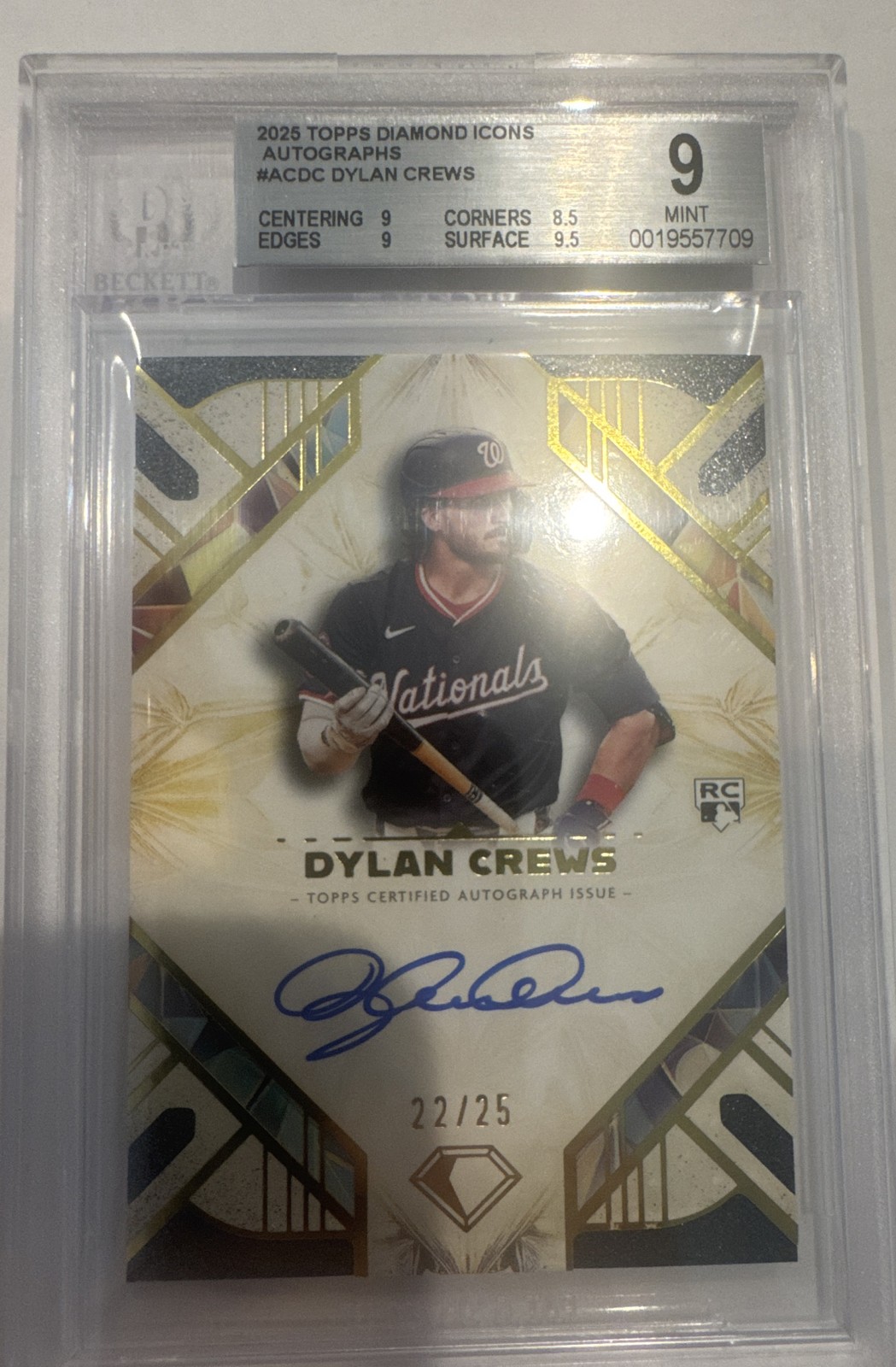 2025 Topps Diamond Icons - Auto Dylan Crews #AC-DC /25 (AU, RC) BGS 9
