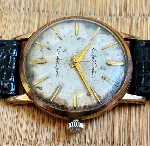 Seiko Crown 1964 Vintage Mechanical Watch Used Good Working Condition From Japan - Picture 24 of 24