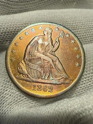 1862-S Seated Liberty Half Dollar Lustrous AU + High Grade Civil War Date Toned*