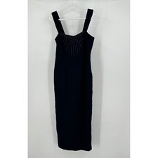 Womens Elegant Minimalist Midi Dress Size 8 Formal Cocktail Wedding Guest