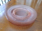 Vintage Pink Depression Glass Dinner Plates Set Of 4