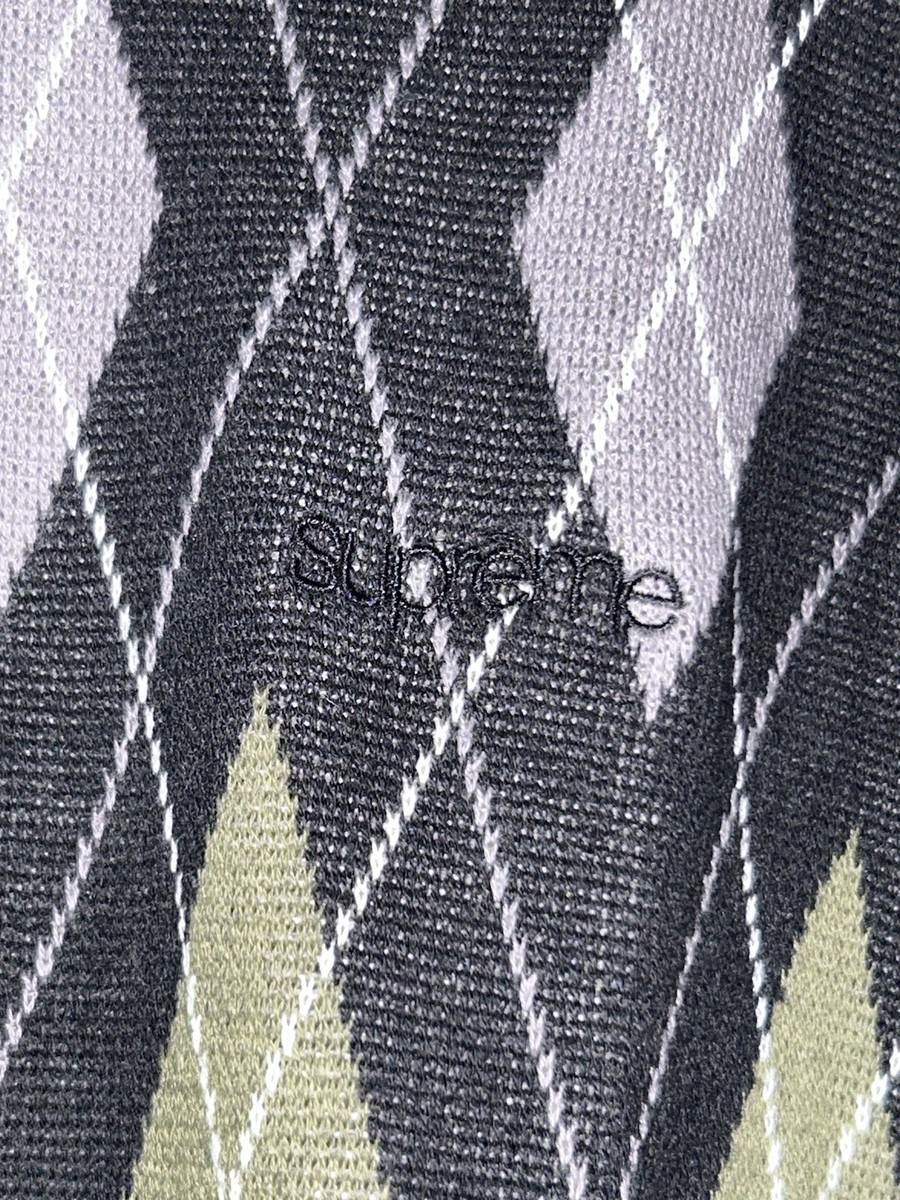 Supreme Argyle Zip Polo Black FW21 BRAND NEW size XL | eBay