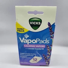 Vicks VapoPads Calming Vapors with Lavender Essential Oil 12 Pads New
