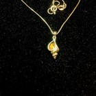 14K Solid Gold Conch Shell 3D Pendant Necklace & Box Chain 16” Beach — photo 1