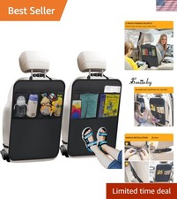 Kick Mats for Car Seats - 2 Pack Backseat Protectors with Organizers, Dustproof