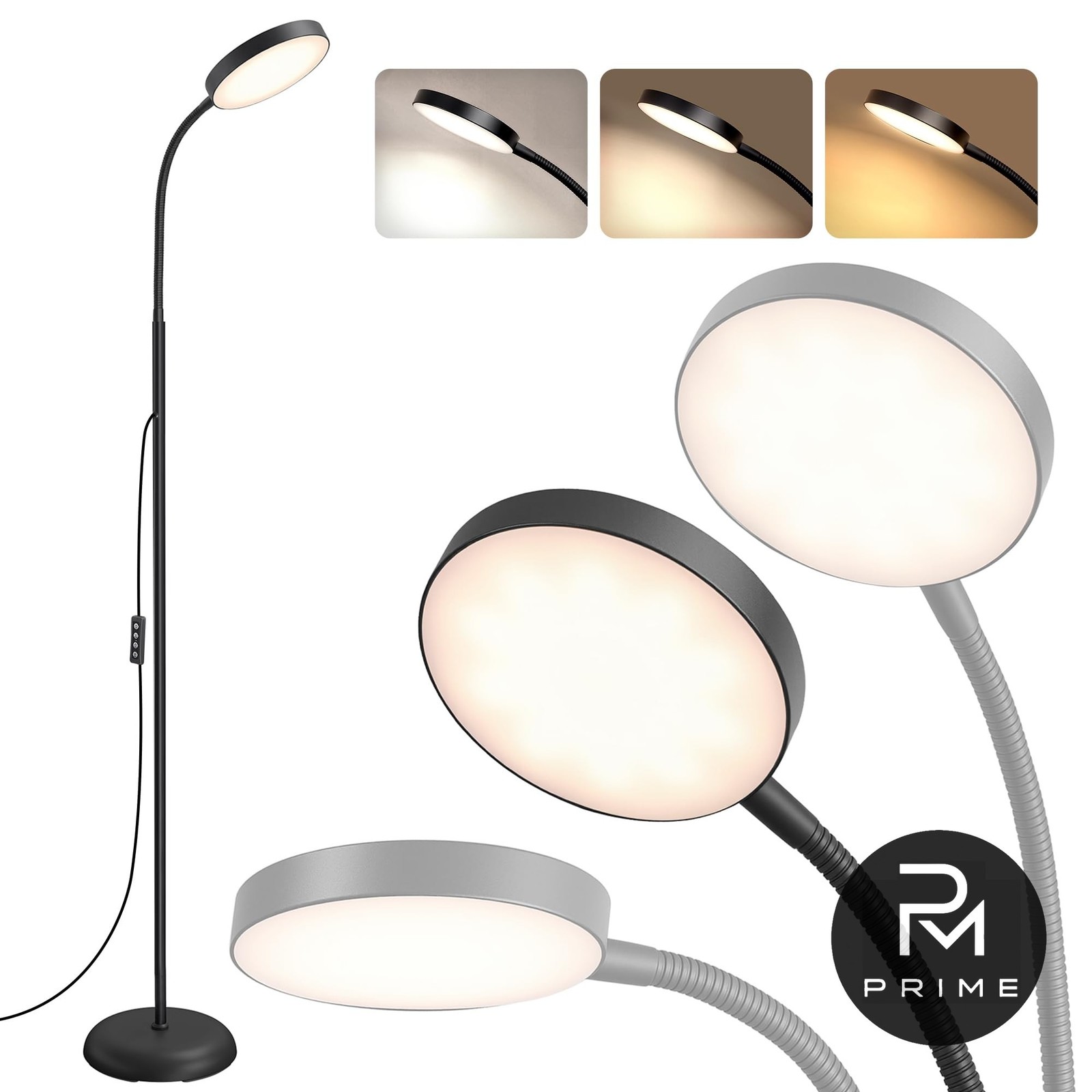 Lampada da terra LED piantana VASAGLE 170 cm 15W dimmerabile LFL017BD02 Nero