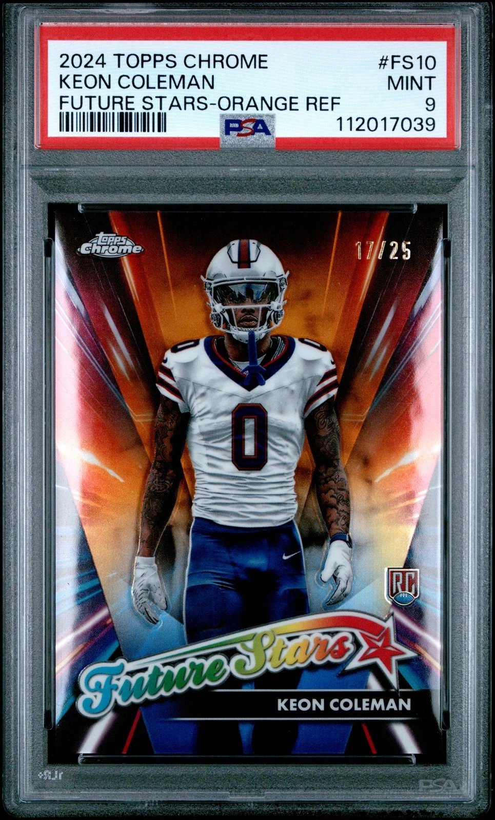 Keon Coleman Topps Chrome Future Stars #FS10 Orange Refractor