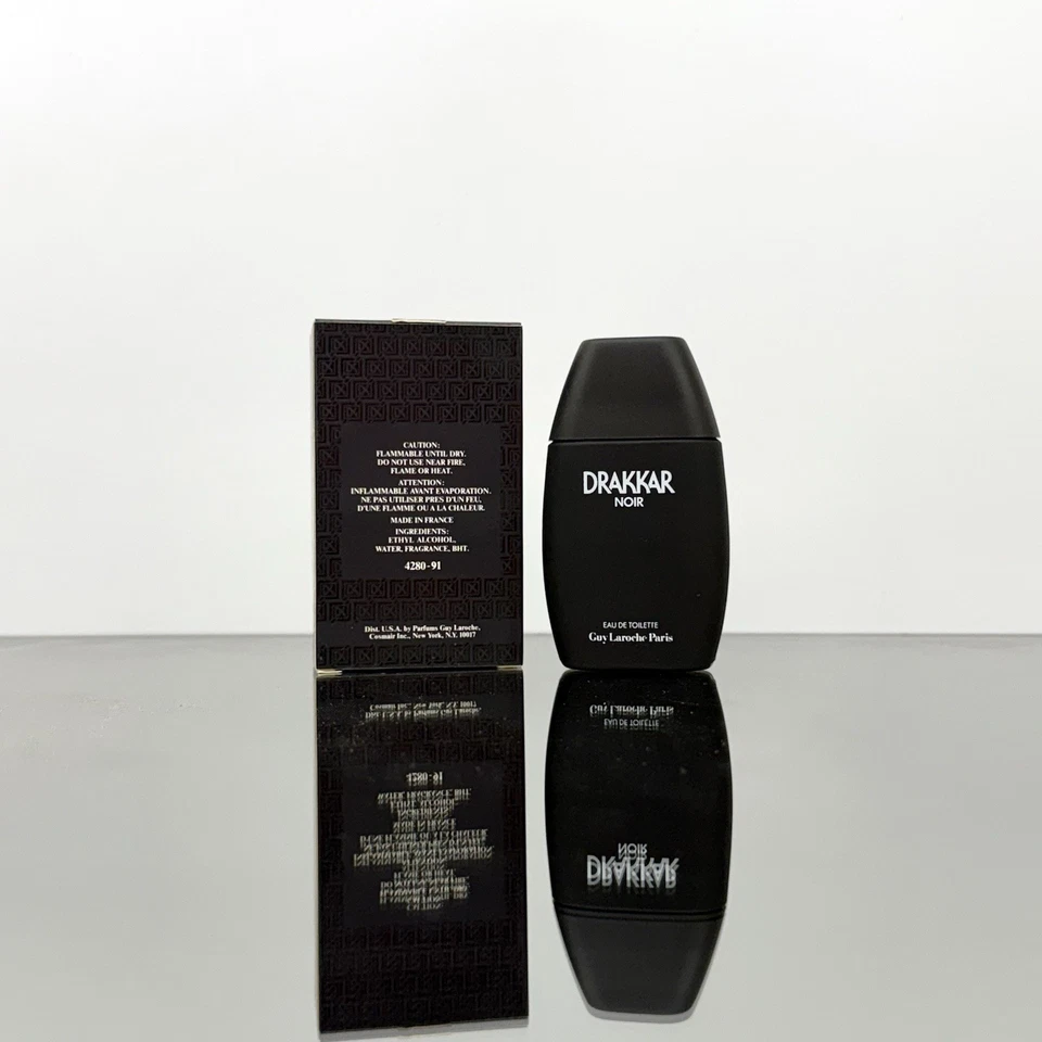 *1981* DRAKKAR NOIR Hombres Colonia 50 ml EDT Splash FÓRMULA RARA-DE COLECCIÓN (BL39 Foto 2 de 3