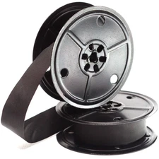 Vintage Hermes 3000 Typewriter Twin Metal Spools with New Black Ribbon