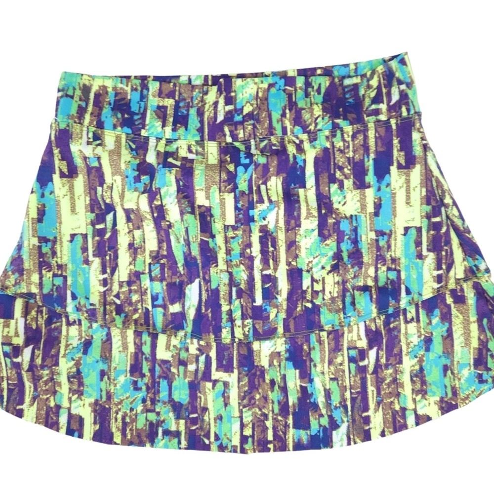 NTS Skort Medium Running Tennis Skirt in Green Purple Blue for Athletic Workouts