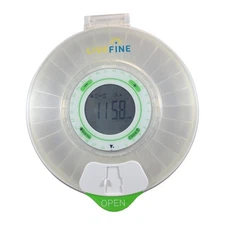 LiveFine Automatic Pill Dispenser 28-Day Timer Organizer Clear Lid