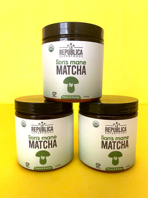 X3) LA REPUBLICA SUPERFOODS Organic LION'S MANE MATCHA (2.12 OZ) 60+ Serving