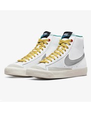 Nike Blazer Mid '77 GS Big Kids Shoes White Metallic Silver DQ7773-100 7Y