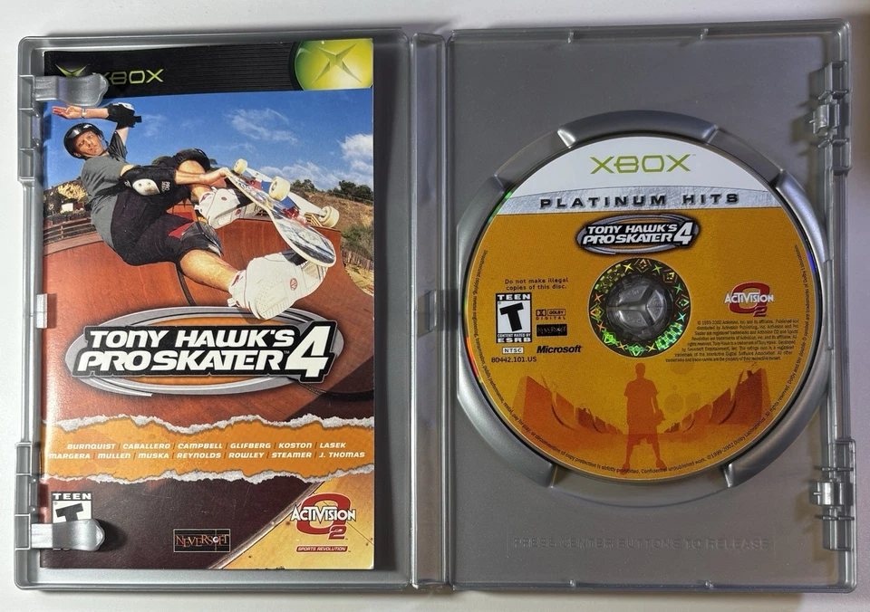 Tony Hawk's Pro Skater 4 (Microsoft Xbox, 2003) Complete W/ Reg CIB - TESTED - Image 3 of 4