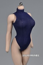 1/6 Blue Jumpsuits Swimsuit Leotard Backless Bodysuit Fit 12'' PH Figure Body