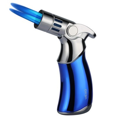 VEXO-Mini4 Torch Lighter Quad 4 Jet Flame Windproof Butane Refill Blue 