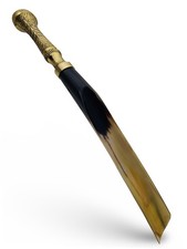 Shoe Horn Made with Real Horn Handmade. Easy Grip Long Brass handle Shoehorn ...