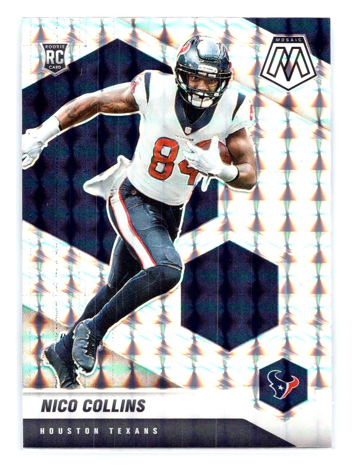 Nico Collins 2021 Panini Mosaic #330 Silver Mosaic Rookie RC