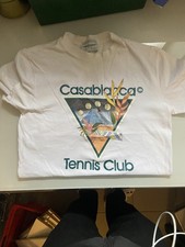 Casablanca Tennis Club Icon T-Shirt in Weiß, Größe M