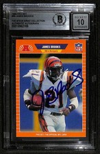 James Brooks Signed 1989 Pro Set Bengals Card Beckett Auto 10